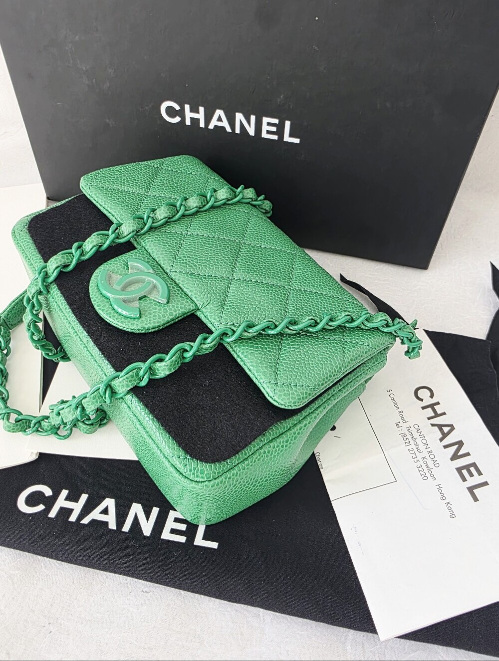 Auth CHANEL Quilted Caviar Incognito Mini Flap Crossbody Bag - Picture 6 of 11